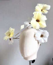 Sophia - Feather Flower Fascinator - Yellow - MM947