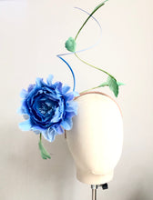 Hannah - Blue Feather Flower Fascinator  - MM1204