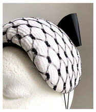 Aleece - Quilted Black & White Bandeau Headband - MM590