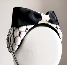 Aleece - Quilted Black & White Bandeau Headband - MM590