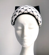 Aleece - Quilted Black & White Bandeau Headband - MM590