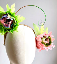 Alira - Green & Pink Feather Fascinator - MM845