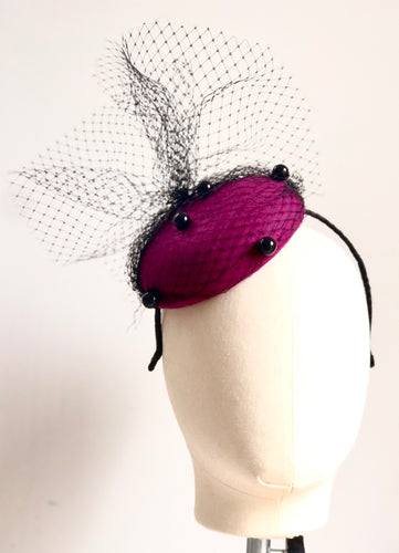 Beth - Pink Felt Button Hat - MM879