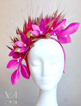 Georgie - Pink & Gold Leather Fascinator - MM303