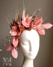 Bridgitte Pink - Leather and Feather Fascinator - MM300