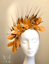 Georgie - Mustard & Gold Leather Fascinator - MM305