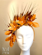 Georgie - Mustard & Gold Leather Fascinator - MM305