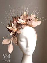 Georgie - Nude and Rose Gold Leather Fascinator - MM301 by