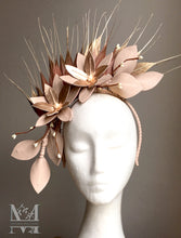 Georgie - Nude and Rose Gold Leather Fascinator - MM301 by