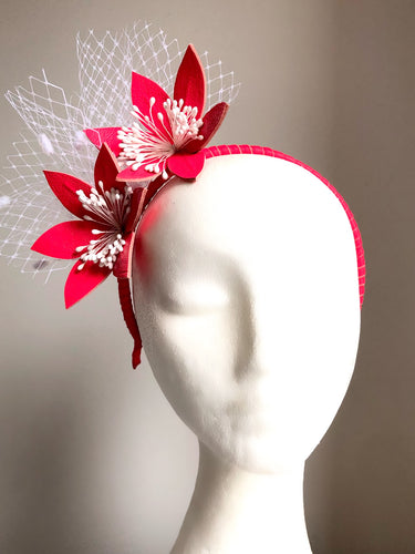 Kat - Fluro Pink Fascinator - MM421