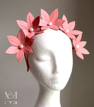 Lara - Pink Leather Flower Crown - MM350