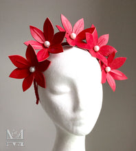 Lara - Red Leather Flower Crown - MM349