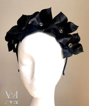 Lily - Black Leather Flower Crown - MM235