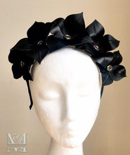 Lily - Black Leather Flower Crown - MM235