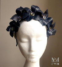 Lily - Leather Flower Crown - Navy - MM254