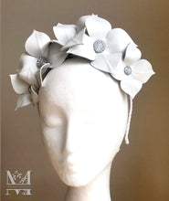 Lily - White Leather Flower Crown - MM236