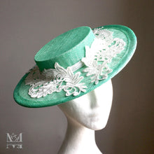 Lucy Boater - Mint Green & Lace Boater Hat - MM317