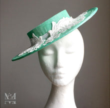 Lucy Boater - Mint Green & Lace Boater Hat - MM317
