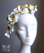 Maisy - Yellow & White Leather Flower Headpiece - MM252