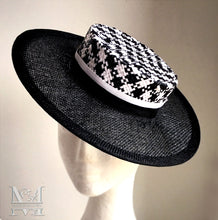 Mandie Boater - Black and White Boater Hat - MM341