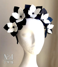 Maya - Black & White Leather Flower Crown - MM270