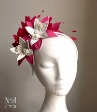 Taylor Pink Leather & Feather Fascinator - MM295