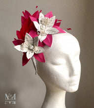 Taylor Pink Leather & Feather Fascinator - MM295