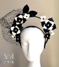 Charlotte - Black & White Halo Flower Crown - MM239