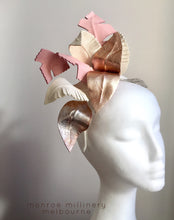 Pink & Rose Gold Leather Fascinator