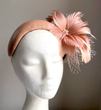 Nell - Latte Leather & Feather Fascinator - MM421