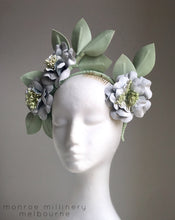Morganna - Mint & White Leather Fascinator - MM360