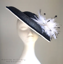 Polly - Black and White Domed Boater - MM352
