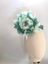 Shellie - Green Feather Flower Fascinator  - MM698