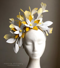 Lola - Yellow Leather & Feather Fascinator - MM313