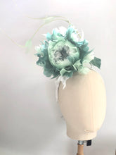 Shellie - Green Feather Flower Fascinator  - MM698