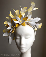 Lola - Yellow Leather & Feather Fascinator - MM313