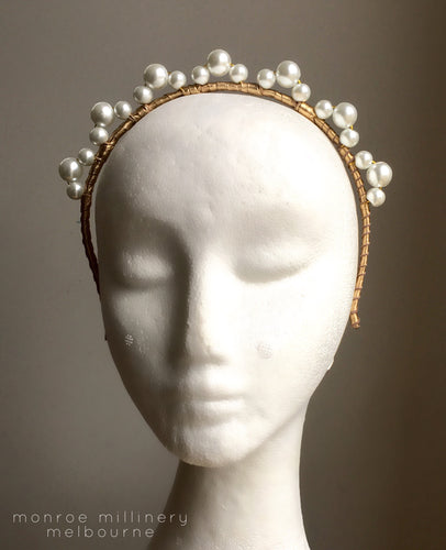 Pearl - Pearl & Leather Crown -MM313