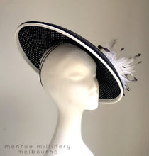 Polly - Black and White Domed Boater - MM352