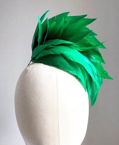 Khat - Emerald Feather  Fascinator - MM429