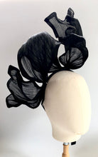 Rachel - Black Silk Fascinator - MM689