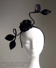 Shaye - Black Leather Fascinator - MM355