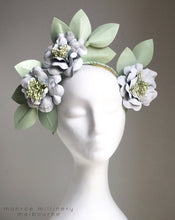 Morganna - Mint & White Leather Fascinator - MM360