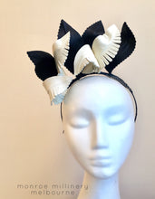 Audrey - Black & White Leather Crown MM139