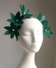 Maxine - Emerald Green Leather Fascinator - MM346