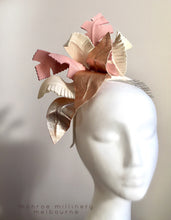 Pink & Rose Gold Leather Fascinator