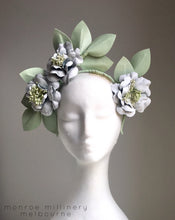 Morganna - Mint & White Leather Fascinator - MM360