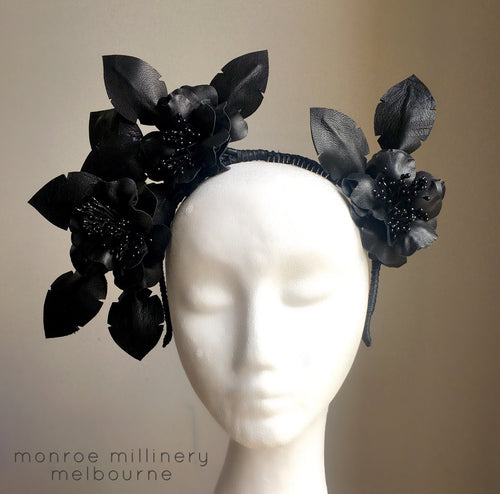 Amelia - Rose Flower Crown - MM229 - Black or White