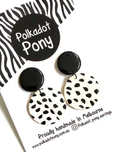 Dotty Black Drop Earrings