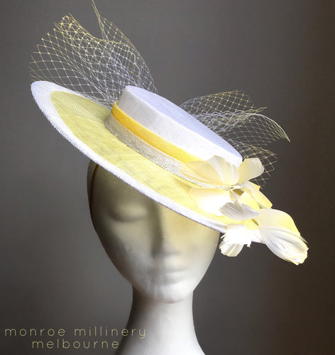 Daisy - Yellow & White Boater - MM314