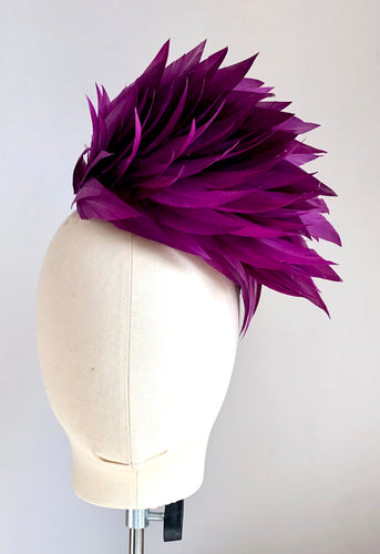 Patti  - Purple Feather  Fascinator - MM432